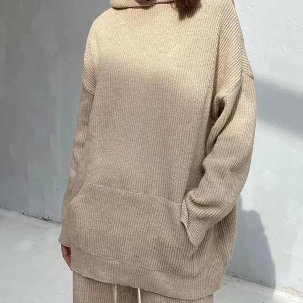 Apricot Women's Solid Colour 2-piece Lounge Sets